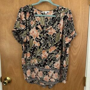 Women’s Floral Blouse, Size XL